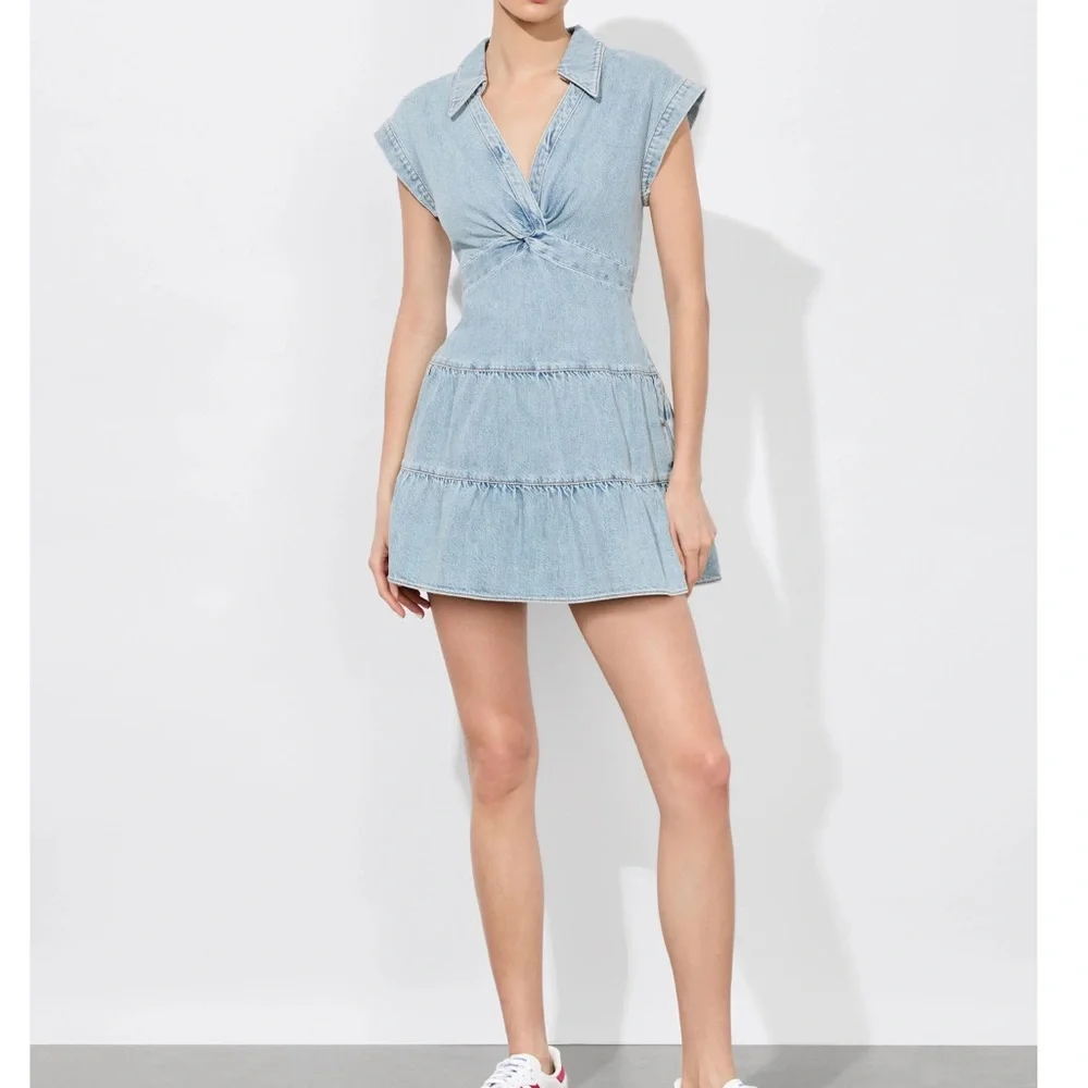 Alice + Olivia Light Blue Mini Dress - Picture 3 of 6